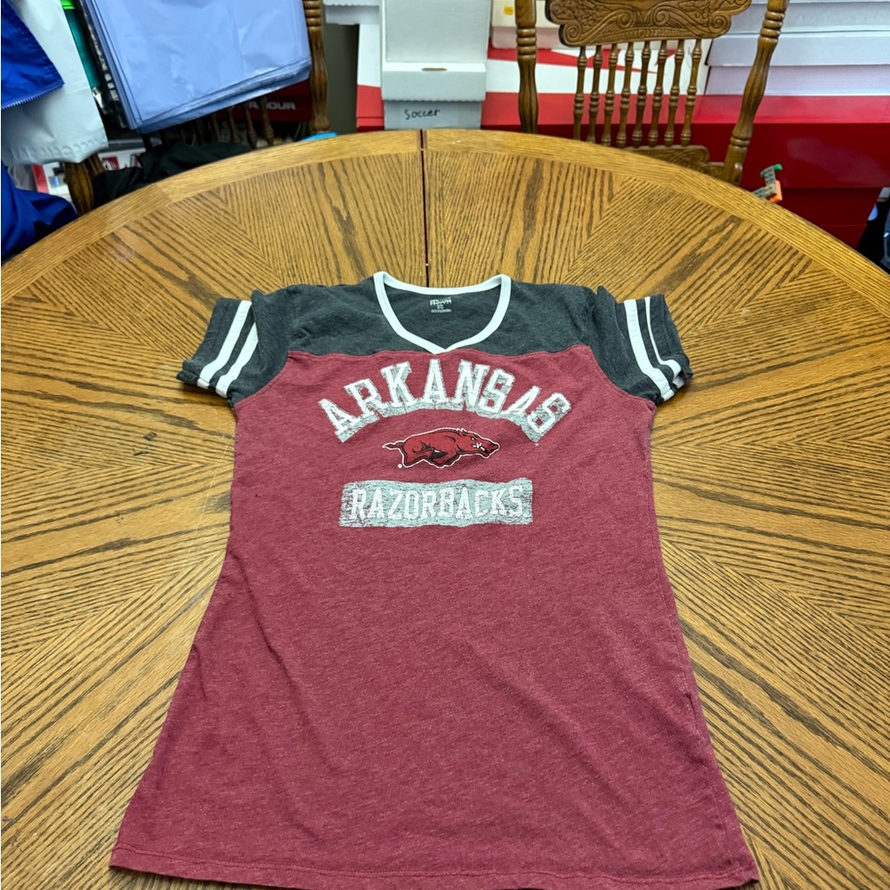 Knights Apparel Arkansas Razorbacks Tee - Red and Gray